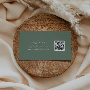 EMELIA Forest Sage Green QR Code Gift Registry Begleitkarte