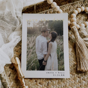 EMELIA Goldfolie Boho Einfache Hochzeit Merken Sie Folieneinladung