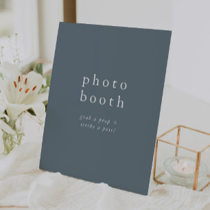 EMELIA Minimalistisch Blue Winter Wedding Foto Sta Sockelschild