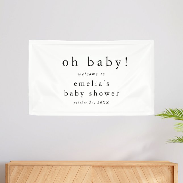 EMELIA Moderne minimale rustikale, einfache Babydu Banner (EMELIA Modern Minimal Rustic Simple Baby Shower Banner)