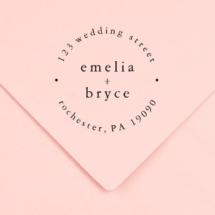 EMELIA Monogramm einfache Boho-Hochzeits-Stempel Gummistempel
