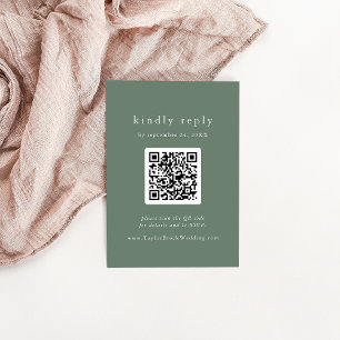 EMELIA QR Code Simple Mountain Rustic Wedding RSVP Begleitkarte