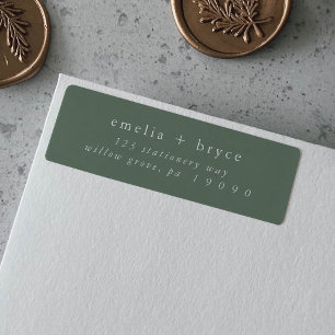 EMELIA Sage Green Forest Rücksendeadressen-Aufkleb