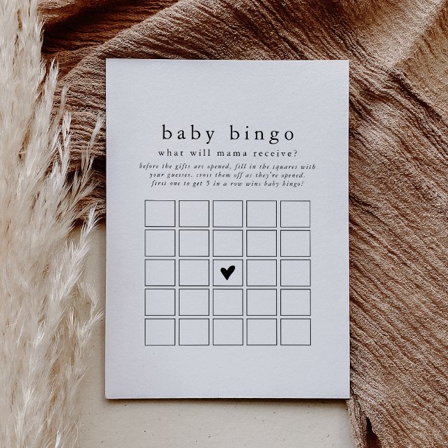 EMELIA Simple Baby Bingo Baby Duschkarte Einladung (EMELIA Simple Baby Bingo Baby Shower Game Card)