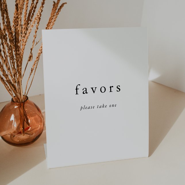 EMELIA White Black Rustic Simple Gastgeschenk Hoch Sockelschild (EMELIA White Black Rustic Simple Wedding Favor Pedestal Sign)