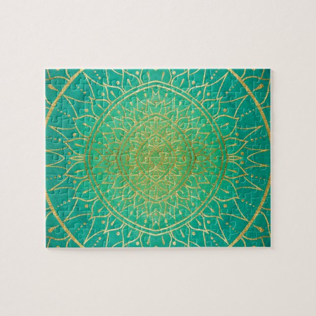 Emeral Green Gold Mandala (Horizontal)