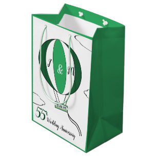 Emerald 55. Hochzeitstag Heißluftballon Mittlere Geschenktüte