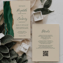 Emerald-Achat-Champagner-QR-Code-Hochzeit