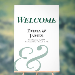 Emerald Ampersand Hochzeit Acryl-Willkommensschi Acrylschild