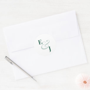 Emerald Ampersand Hochzeit   Umschlag-Siegel Runder Aufkleber