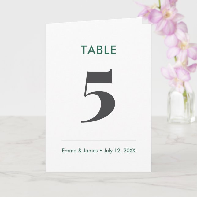 Emerald Ampersand | Numéro de Table (Plié) (Orchidée)