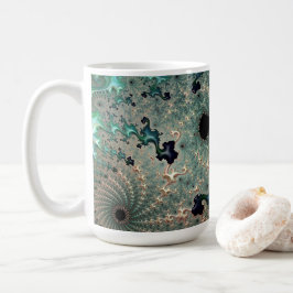 Emerald and Gold Mandelbrot Tasse
