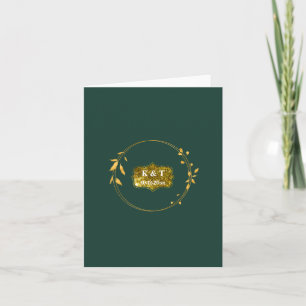 Emerald and Gold Simple Wreath Vielen Dank