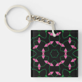 Emerald and Pink Kaleidoscope Schlüsselanhänger