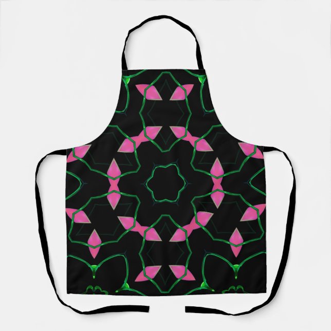 Emerald and Pink Kaleidoscope Schürze (Vorderseite)