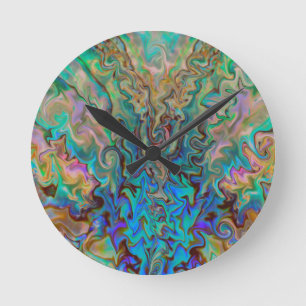 Emerald and Pink Runde Wanduhr