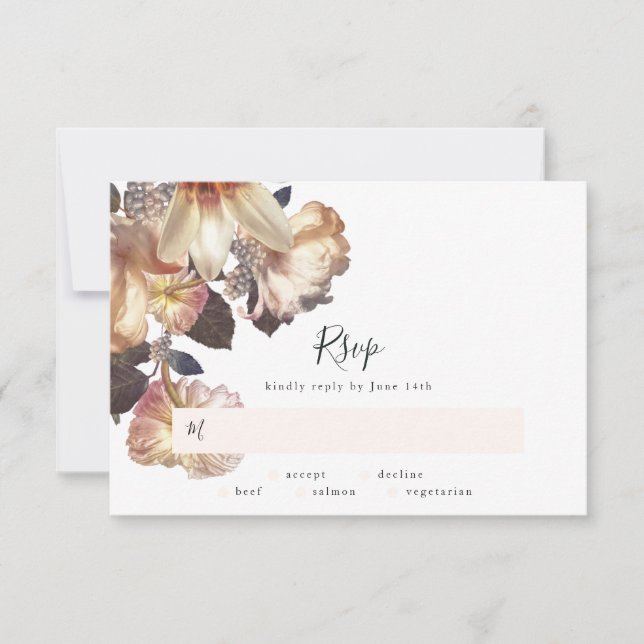 Emerald Antique Vintage Wedding RSVP Card (Vorderseite)