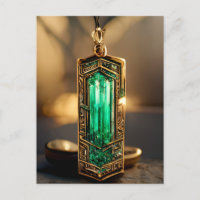 Emerald Art Deco Anhänger