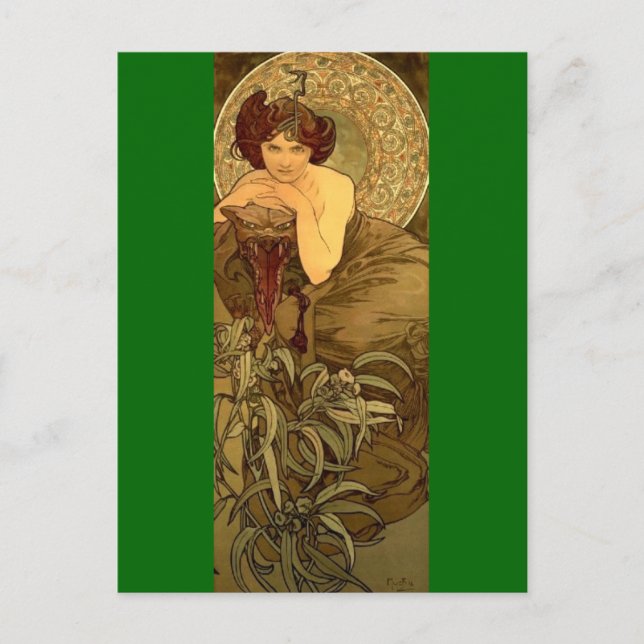 Emerald - Art Nouveau Postkarte (Vorderseite)