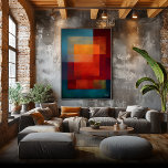 Emerald Aurora Color Field Abstract Modern Wall  Poster<br><div class="desc">A striking abstract color field artwork featuring luminous emerald green, aurora teal and deep indigo layered in monumental translucent rectangles. The atmospheric pigments create a soft internal glow and a calm meditative presence. Ideal modern wall art for minimalist interiors, contemporary homes, studios and design lovers who appreciate elegant abstract compositions...</div>