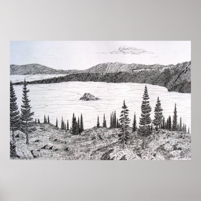 Emerald Bay mit Fannette Island, Lake Tahoe, CA Poster (Vorne)