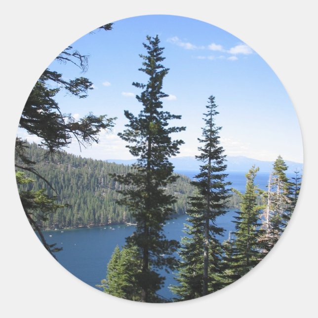 Emerald Bay Runder Aufkleber (Vorderseite)