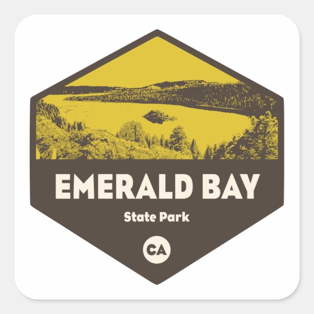 Emerald Bay Staat Park, Kalifornien Quadratischer Aufkleber (Vorderseite)