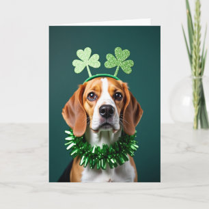 Emerald-Beagle-Shamrock-Spaßkarte Karte