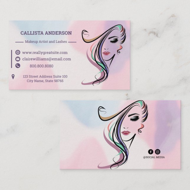 Emerald Beauty Parlor Frauenhairstyle Visitenkarte (Vorne/Hinten)