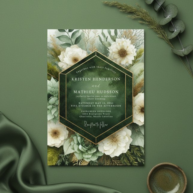 Emerald Botanical Bloom Wedding Einladung (Von Creator hochgeladen)