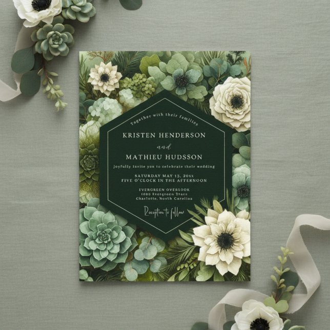 Emerald Botanical Opulence Wedding Einladung (Von Creator hochgeladen)