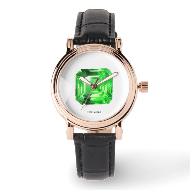 Emerald, Bright Green Armbanduhr (Vorderseite)