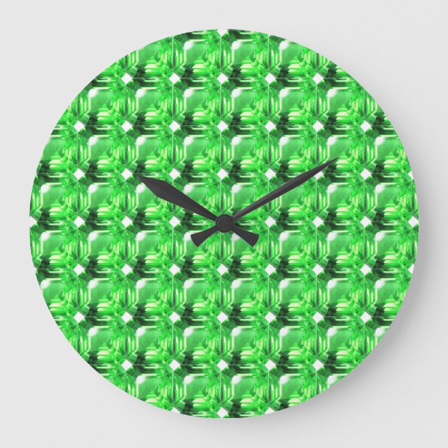 Emerald, Bright Green Große Wanduhr (Vorderseite)