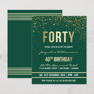Emerald | Budget Gold Confetti 40. Geburtstag Part