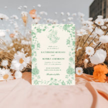 Emerald Chinoiserie Vintag Floral Wedding