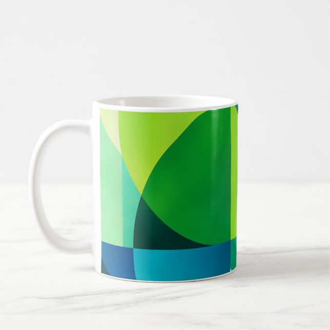Emerald Citrus Geometric Abstract Kaffeetasse (Links)