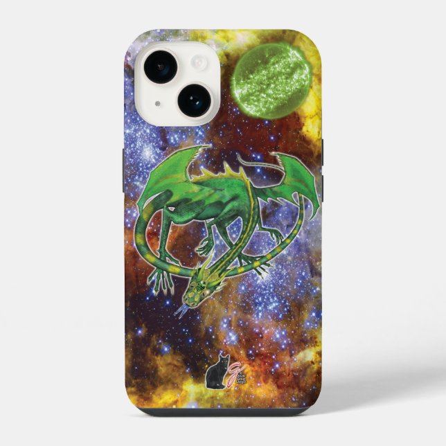 Emerald Cosmic Dragon Case-Mate iPhone Hülle (Rückseite)
