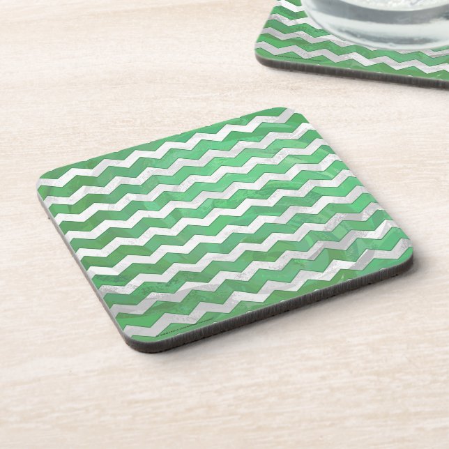 Emerald Cream Zickzack Muster Untersetzer (Linke Seite)