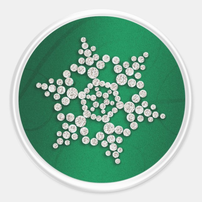 Emerald Crystal Snowflake Umschlag Aufkleber (Vorderseite)