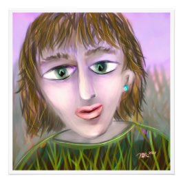 Emerald Curiosity ~ Modern Feminine Portrait Wall  Fotodruck