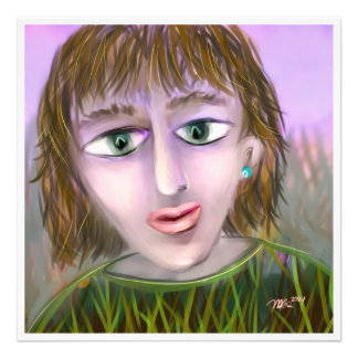 Emerald Curiosity ~ Modern Feminine Portrait Wall Fotodruck