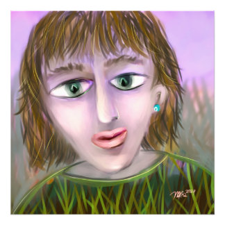 Emerald Curiosity ~ Modern Feminine Portrait Wall Fotodruck