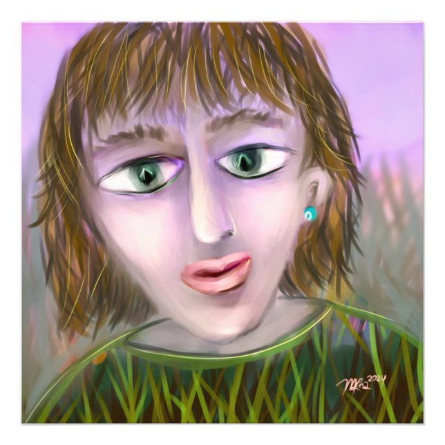 Emerald Curiosity ~ Modern Feminine Portrait Wall  Fotodruck (Vorne)