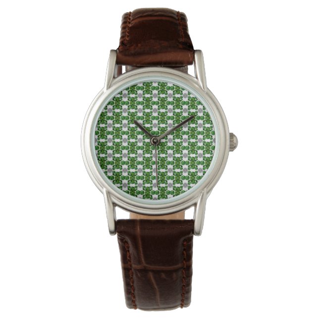 Emerald Diamond Gemstone Art Green Armbanduhr (Vorderseite)
