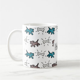 Emerald Dog Bone Graffiti Stil personalisierte Mug Kaffeetasse