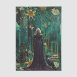 Emerald Dreams Fantasy Forest Königin Decoupage Seidenpapier
