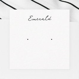 Emerald Earring Juwelier Display Card Begleitkarte