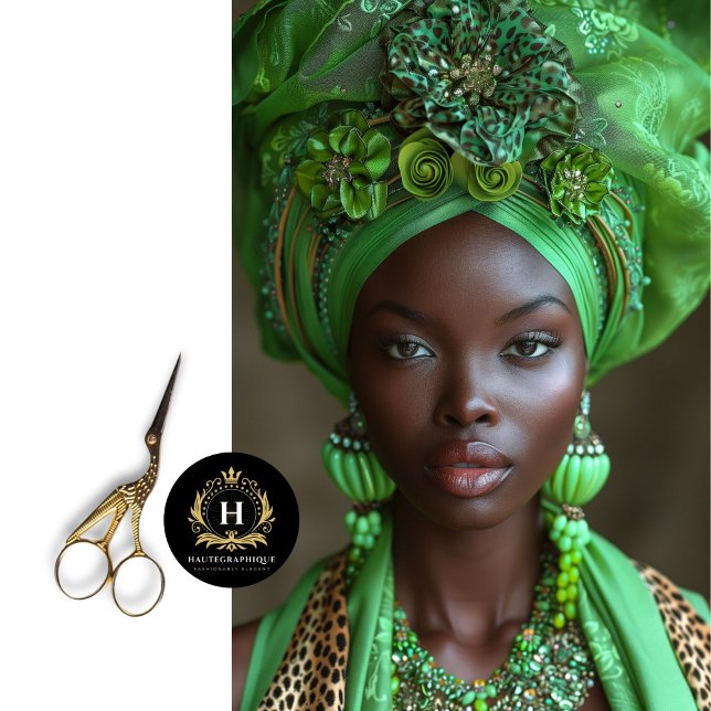 Emerald Elegance Green Floral Headdress Decoupage Seidenpapier (Von Creator hochgeladen)