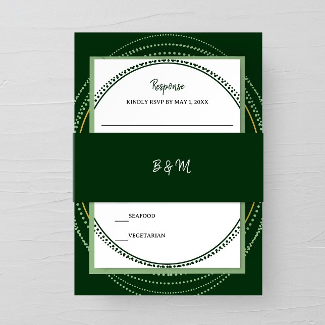 Emerald Elegance Wedding Invitation Belly Band (Von Creator hochgeladen)