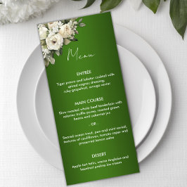 Emerald Elegance Wedding Menu Menükarte